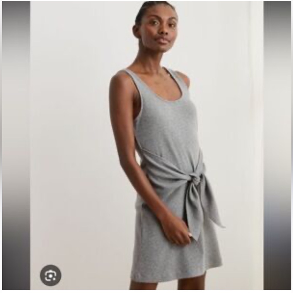 Aerie Gray Sleeveless Tie-Front Dress